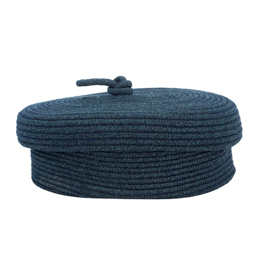 [Decorative - Functional Decor - Crate , Basket / 1235908001 / 23*37*12] Joy Covered Basket Navy Blue 23X37X12Cm