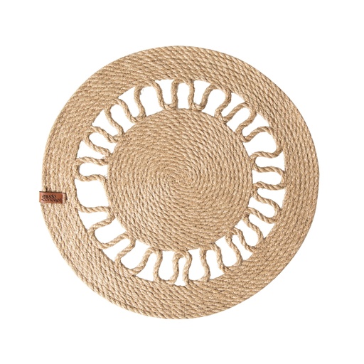 [Kitchen - Kitchen Utensils - Placemats / 1243505001 / 37*37*0,5] Jute Patterned Table Mat -37 Cm
