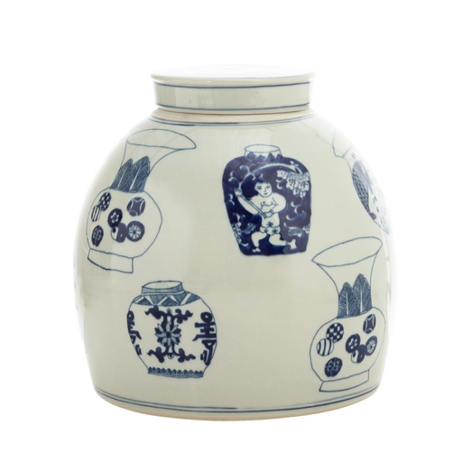 [Decorative - Vase Statuette Group - Decorative Box / 1241280001 / 27*27*27] Krista Porcelain Urn 27Cm