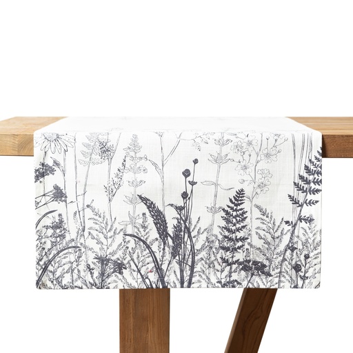 [Home Textile - Linen - Table Cloths & Runners / 1238710001 / 50*150*1] Levi Runner Siyah Beyaz 50X150Cm