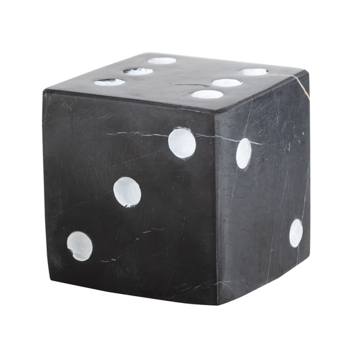 [Decorative - Vase Statuette Group - Statuette / 1247025001 / 10*10*10] Lucky Dice Marble Object Black 10X10 Cm