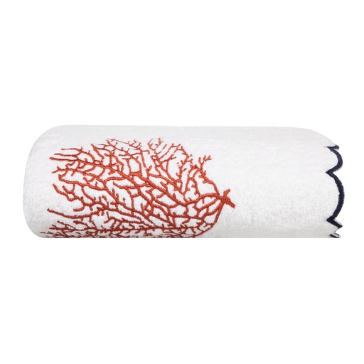 [Home Textile - Bath Textile - Towel / 1243642001 / 50*80*1] Marine Coral Towel White 50X80