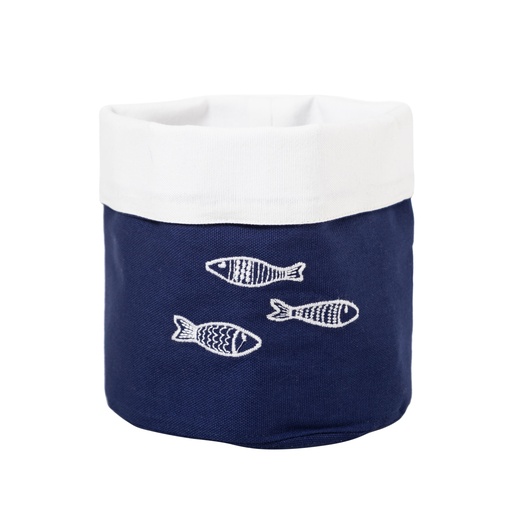 [Home Textile - Storage Units - Regulator / 1243028001 / 15*15*15] Marine Fish Embrodiered Basket 15X15