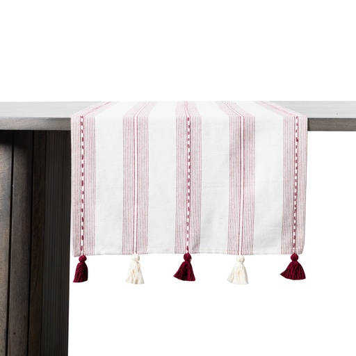 [Home Textile - Linen - Table Cloths & Runners / 1243493001 / 45*130*1] Miranda Tasseled Runner Purple 45X130