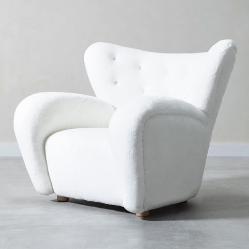 [Sofa - Bergere - Bergere / 1221085001 / 92*105*85] Molly Armchair White
