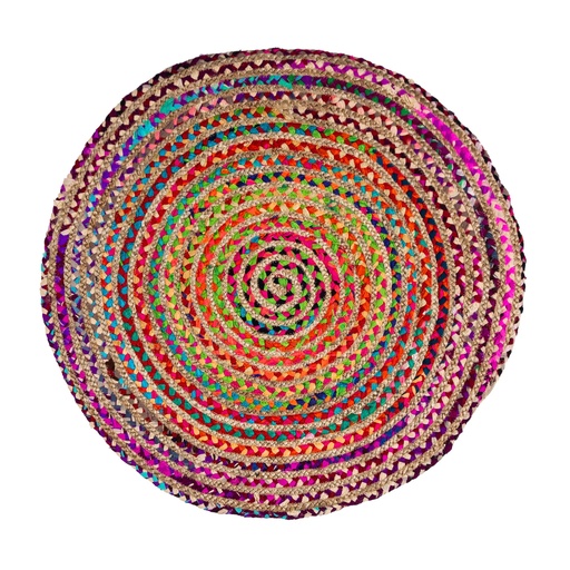 [Home Textile - Carpet - Rug - Rugs / 1233729001 / 90*90*1] Molly Jute Rug Colourful 90Cm