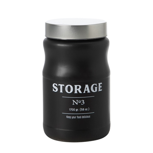 [Kitchen - Kitchen Utensils - Jar,Storage , Container / 1243337001 / 11*11*20] Montana Black Jar No3-1700Ml