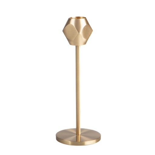 [Decorative - Tabletop Decorative - Candle Holder / 1243841001 / 1*1*17] Quarry Brass Candle Holder 17 Cm
