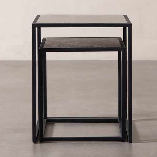 [Wood - Living Room - Coffee Table / 1222283001 / 40*40*48,5] Rafael Side Table Set