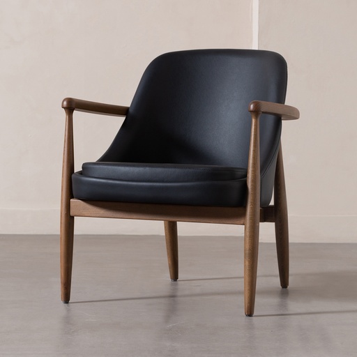 [Sofa - Bergere - Bergere / 1240406001 / 63*66,5*77] Rea Neo Bergere Black Leather