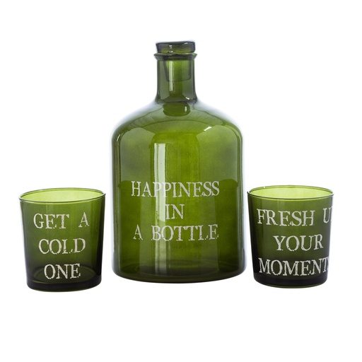 [Kitchen - Drinkware - Carafe / 1235897001 / 14*14*24] Retro Drink Set - Green