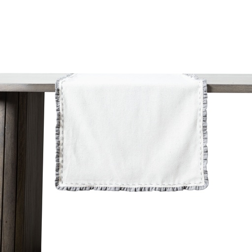 [Home Textile - Linen - Table Cloths & Runners / 1243497001 / 45*130*1] Sasha Frilled Runner Ecru 45X130