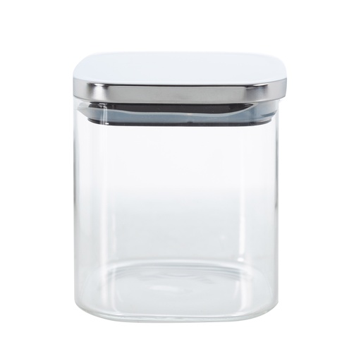 [Kitchen - Kitchen Utensils - Jar,Storage , Container / 1237515001 / 11*11*10] Silver Borosilicat Glass Jar 600 Cc Silver