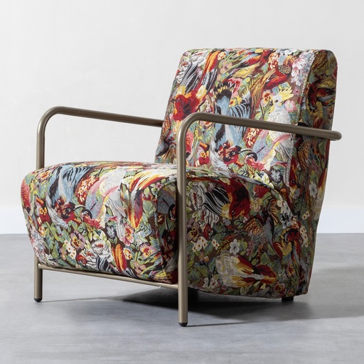 [Sofa - Bergere - Bergere / 1197916001 / 55*75*73] Sole Bergere Bird Patterned