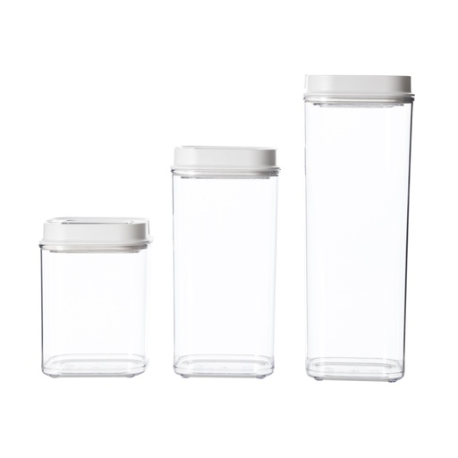 [Kitchen - Kitchen Utensils - Jar,Storage , Container / 1241787001 / 11*21,5*37] Square Storage Set With Vacuum Lid 3 Pcs.