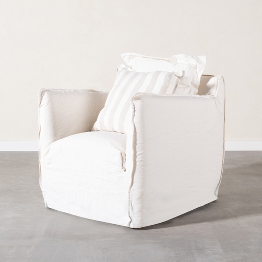 [Sofa - Couch - Armchair / 1226313001 / 80*95*85] Summer 1 Seater Sofa White