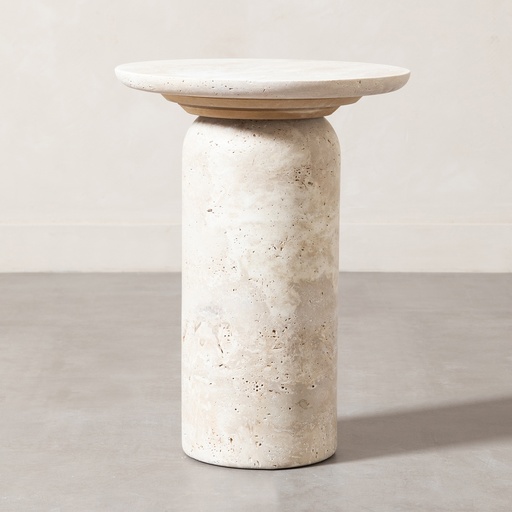 [Wood - Living Room - Coffee Table / 1243370001 / 45*45*60] Traverten Side Table