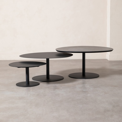 [Wood - Living Room - Coffee Table / 1238933001 / 90*90*40] Trio Coffee Table 90X40 80X33 50X26