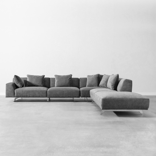 [Sofa - Corner Sofa - L Seating Set / 1199665001 / 375*310*78] Venezia L Sofa Dark Grey Left New