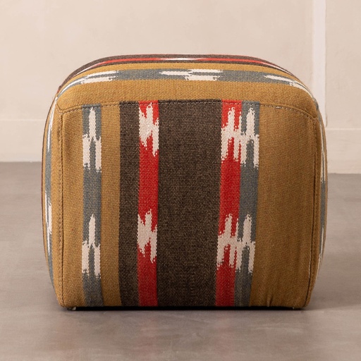 [Sofa - Puff - Puff / 1239495001 / 43*43*43] Western Puff Navy Blue Stripes