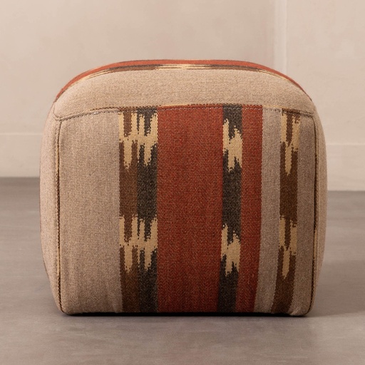 [Sofa - Puff - Puff / 1239314001 / 43*43*43] Western Puff Red Stripes