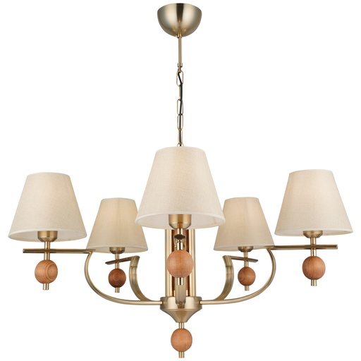 [Lighting - Ceiling Lamps - Chandelier / 1243210001 / 80*80*65] Wooden 5 Chandelier