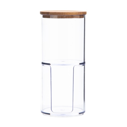 [Home Cosmetics - Bathroom Accessories - Cotton Linen / 1242295001 / 7,5*7,5*16,5] Wooden Cover Organizer 2Ply