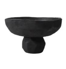 [Decorative-Tabletop Decorative-Decorative Dish / 1266514001 /23*23*14] Black Stone Decorative Server 23X23X14 Cm 