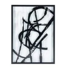 [Decorative-Wall Decoration-Clipboard - Table / 1251018001 /  77*102*44] Scracth Ii Çerçeveli Cam Baski Pano 77X102 Cm